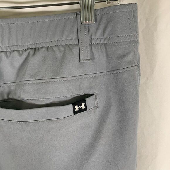 Under Armour Golf Pants Men's 36x30 Solid Grey Chino Pockets Button Zip - Picture 12 of 12